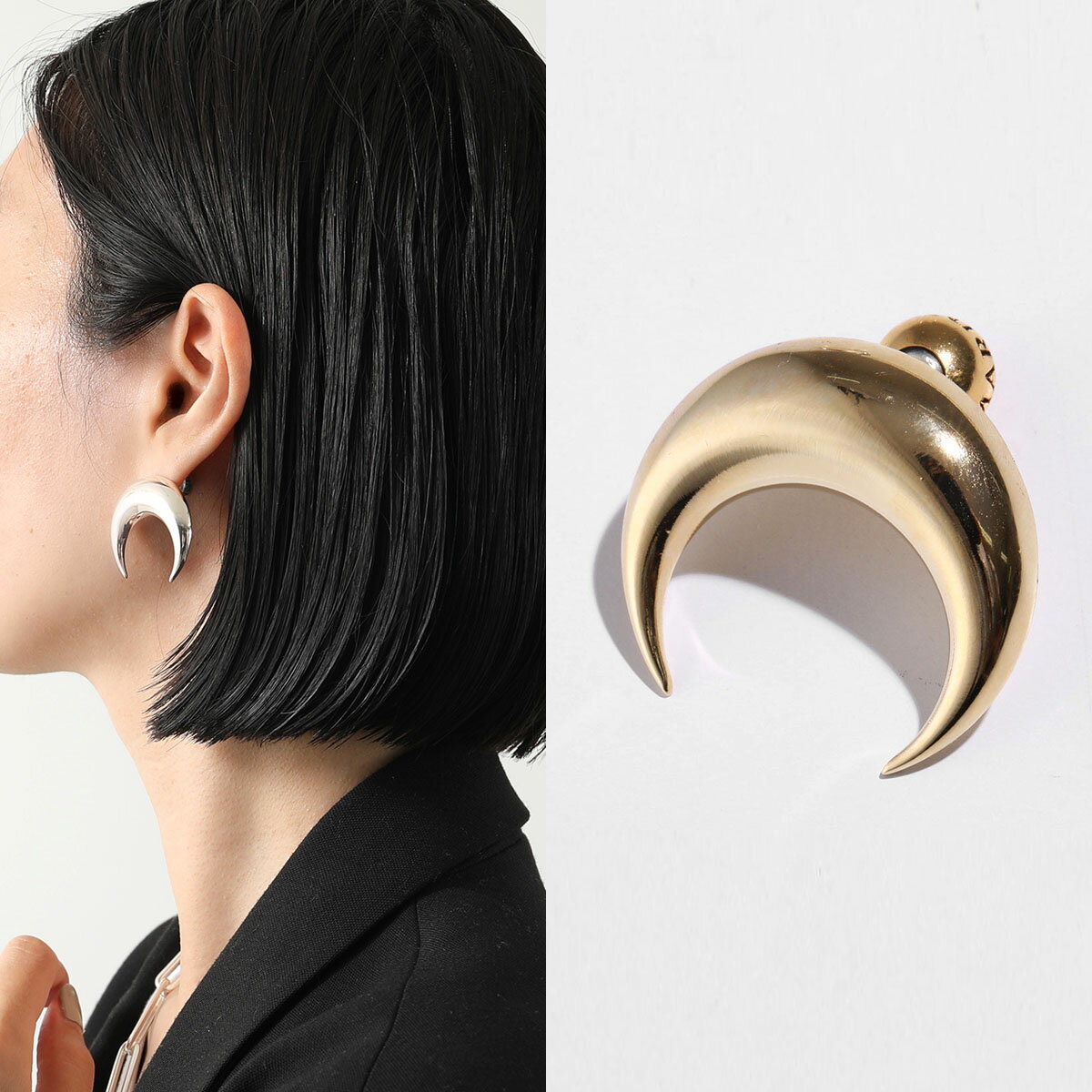 Marine Serre マリーン セル ピアス Moon Stud UJW013A レディース 片耳販売 三日月 モチーフ アクセサリー カラー2色【po_sannn】【dc_kikaku】