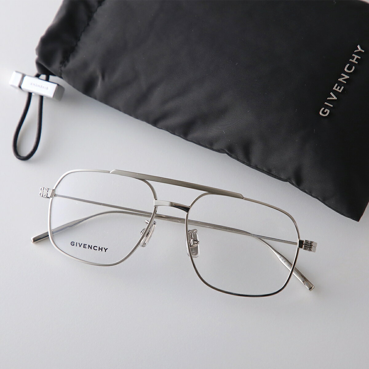 GIVENCHY ジバンシィ メガネ GV50038U レディース メンズ ティアドロップ型 メタルフレーム 細フレーム ダブルブリッジ メタルロゴ クリングスタイプ 016