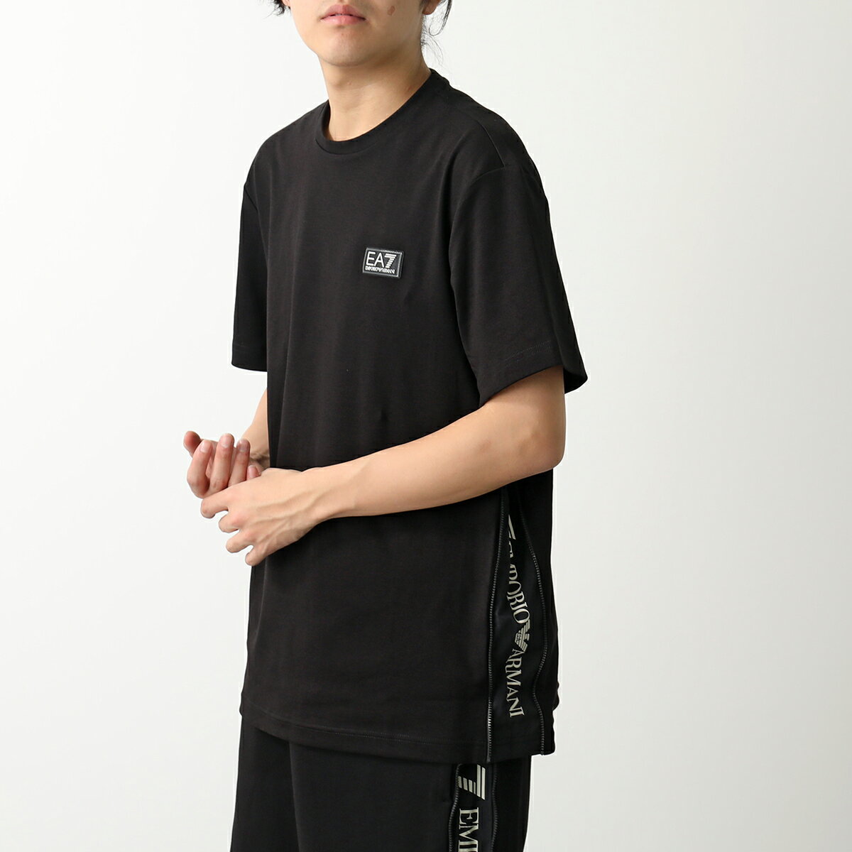 EA7 EMPORIO ARMANI エアセッテ エンポリオアルマーニ Tシャツ 7M000516 AF14616 メンズ 半袖 クルーネック カットソー ロゴ サイドジップ UC001【dc_kikaku】