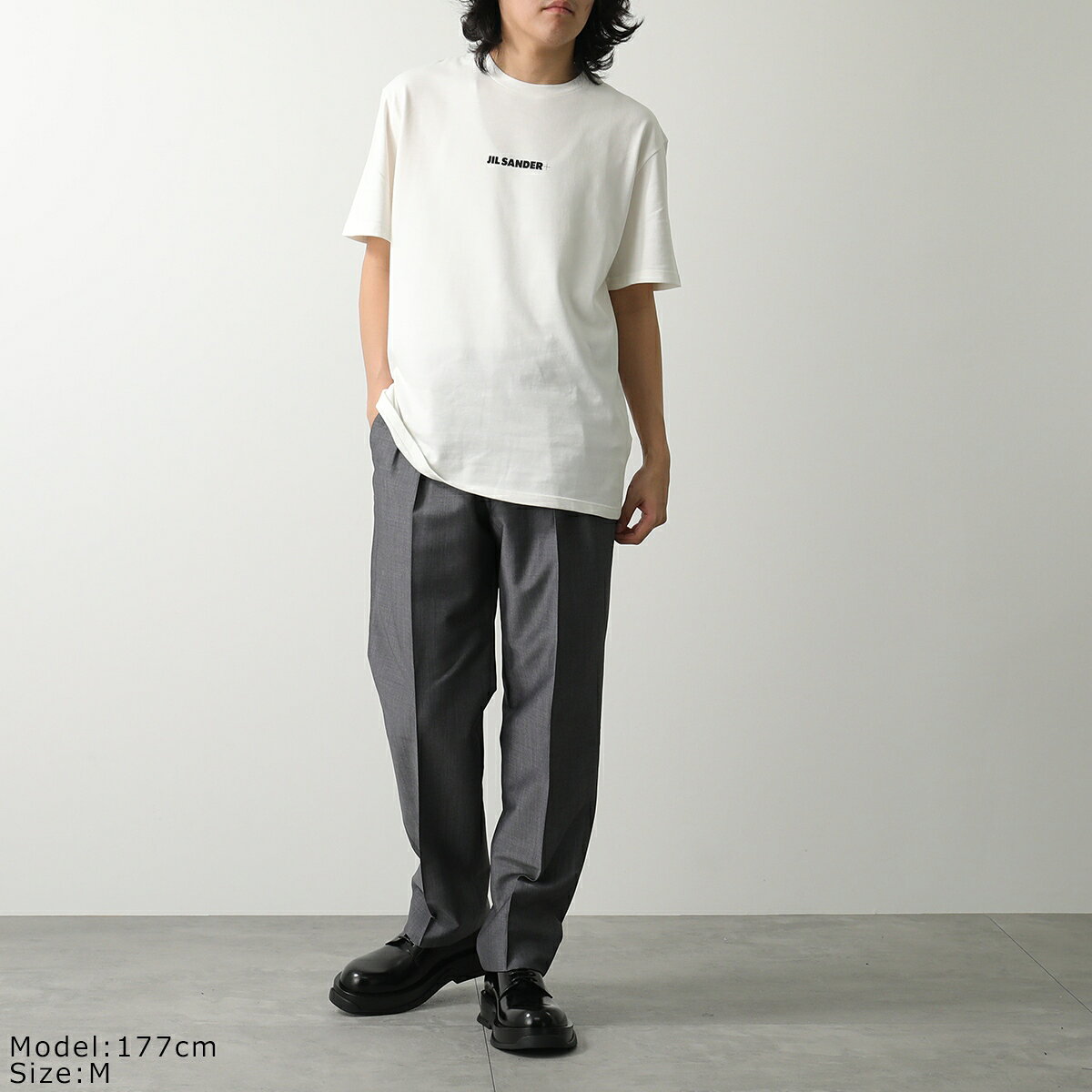 【最大2万円OFFクーポン対象・4/29～5/1限定】JIL SANDER+ ジルサンダー プラス Tシャツ J47GC0156 J20103 メンズ 半袖 カットソー コットン クルーネック ロゴT 102/PORCELAIN