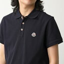 MONCLER モンクレール ポロシャツ MAGRIA POLO MANICA C 8A00030 84556 メンズ 半袖 コットン ロゴパッチ トリコロールストライプ 鹿の子 レギュラーフィット 77X