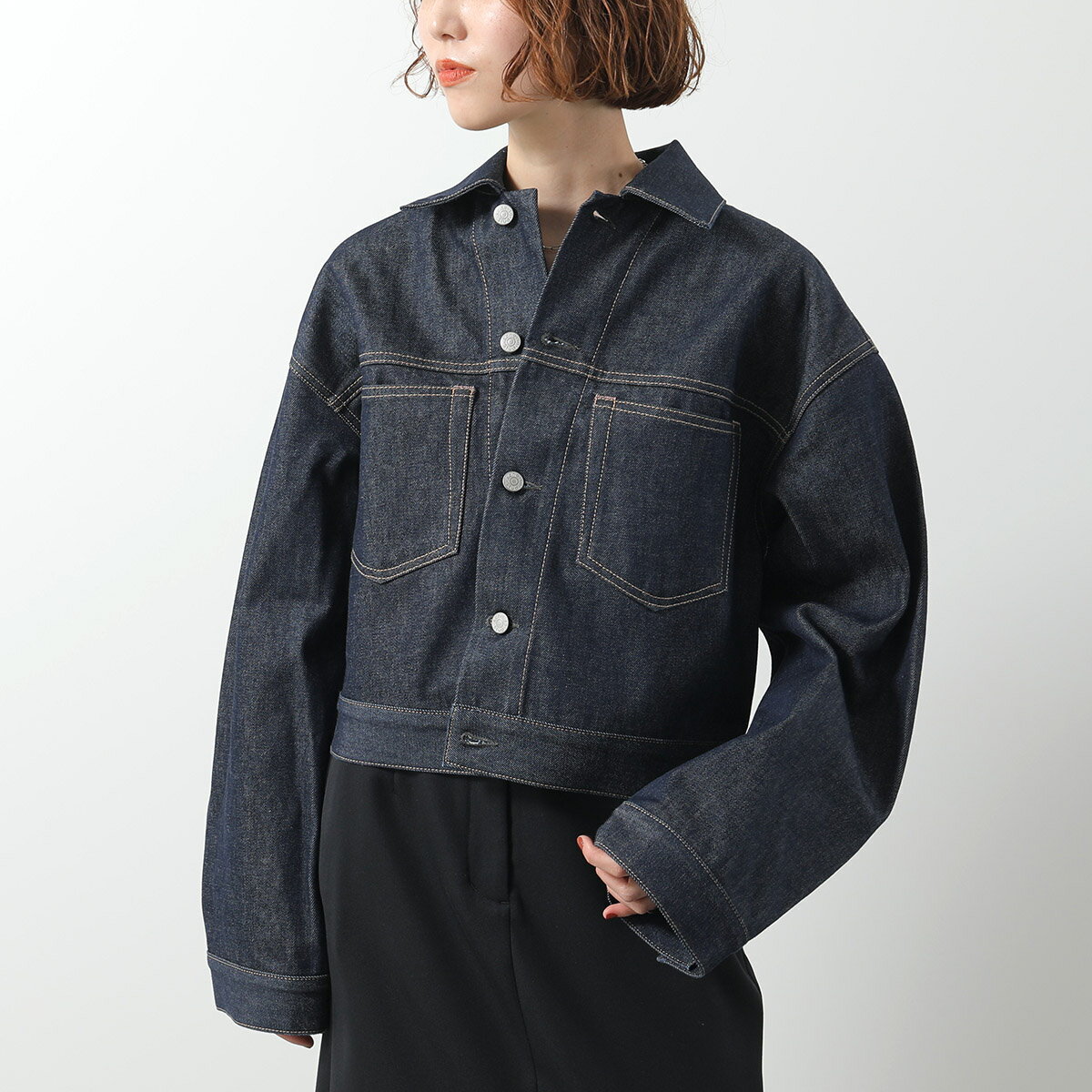 Acne Studios アクネストゥディオズ デニムジャケット C90182 FN-UX-OUTW000075 レディース クロップド インディゴ Gジャン ジージャン 135/Indigo-blueのサムネイル