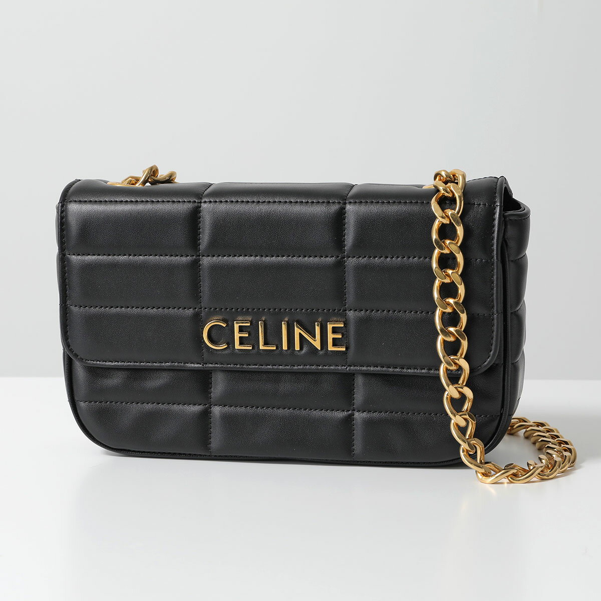 5/18限定！2人に1人が当選！エントリーで最大100％ポイントバック★ CELINE セリーヌ ショルダーバッグ MATELASSE MONOCHROME マトラッセ モノクローム 111273EYD.38NO レディース キルティング ハンドバッグ メタルロゴ チェーン 鞄 Blackのサムネイル