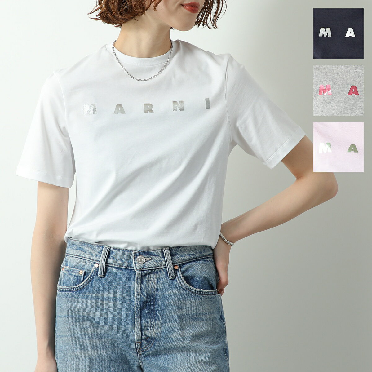 MARNI KIDS マルニ キッズ Tシャツ M01317 M00HZ レディース ガールズ 半袖 カットソー ロゴT クルーネック コットン カラー2色 M01317M00HZ0M803のサムネイル