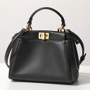 FENDI フェンディ ハンドバッグ PEEKABOO MINI ピーカブー ミニ 8BN244 AD6G レディース ショルダーバッグ レザー 鞄 F0KUR/BLACK+SOFTGOLD 8BN244AD6GF0KUR