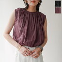 MARILYN MOON マリリンムーン ブラウス tuck technique sheer cotton balloon blouse 4252-150 レディース シアー コットン バルーン 2way ノースリーブ カラー2色
