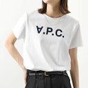 APC A.P.C. アーペーセー COBQX F26588 VPCTシャツ クルーネック 半袖 Tシャツ カットソー ロゴT DARKNAVY/ホワイト×ネイビー レディース