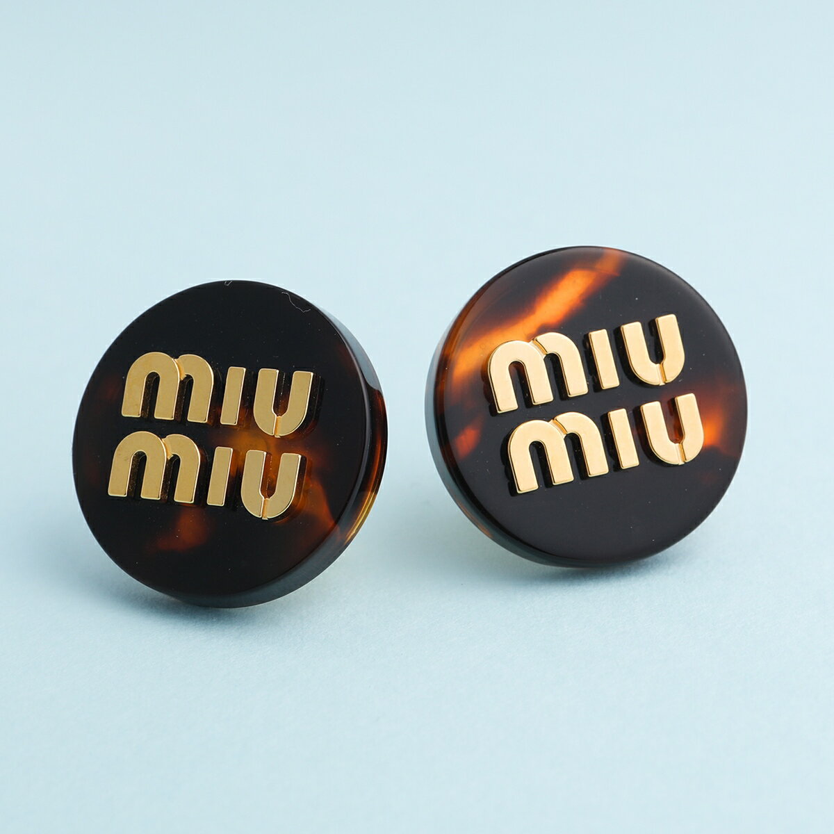 MIUMIU ミュウミュウ イヤリング 5IO104 2CPX レディース メタルロゴ プレックス アクセサリー F03OW/ORO+TARTARUGAのサムネイル