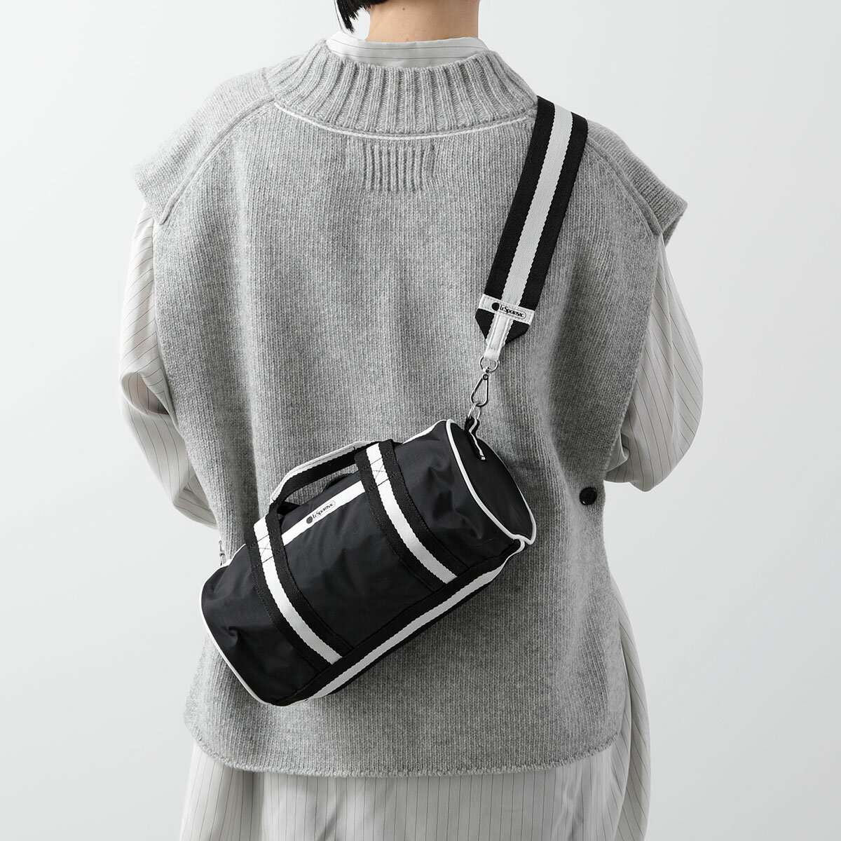 LeSportsac レスポートサック ショルダーバッグ MINI BARREL BAG 1200 レディース ナイロン ハンドバッグ 軽量 鞄 E849/SPECTATOR-BLACK【dc_kikaku】