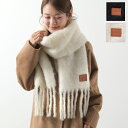 LOEWE ロエベ マフラー FSA6SS1X05 レディース ウール モヘヤ ストール フリンジ レザーロゴパッチ カラー2色