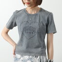 【9/5-23時59分迄・最大2万円OFFクーポン配布中】GANNI ガニー 半袖 Tシャツ Heavy Cotton Jersey Heart Small T-Shirt T4254 レディース ロゴ ハート 刺繍 カットソー コットン クルーネック 252/Phantom【dc_kikaku】