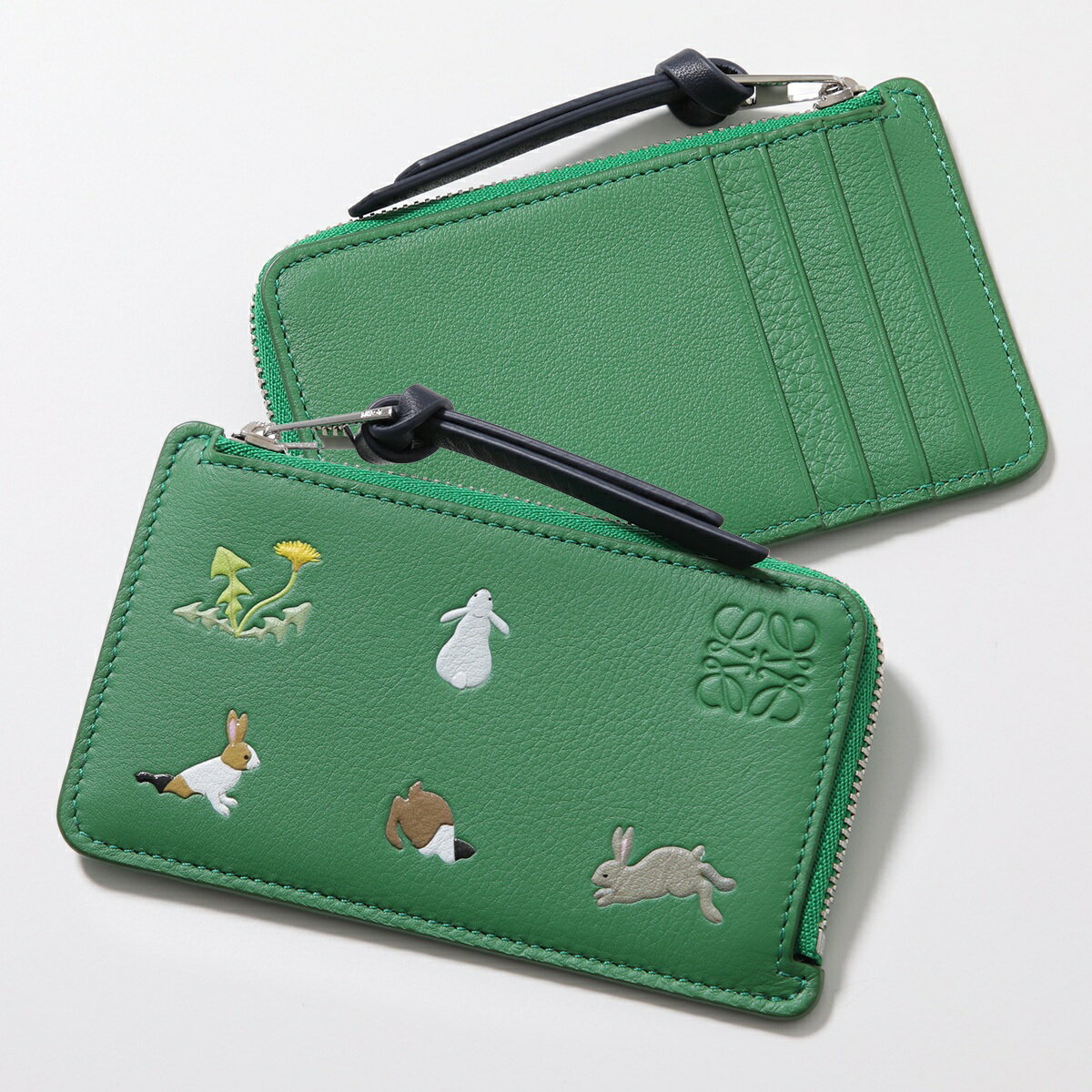 LOEWE ロエベ フラグメントケース C643Z40X79 レディース アナグラム レザー コインケース カードケース パスケース エンボスロゴ バニー アニマル 4748/TROPICAL-GREENのサムネイル