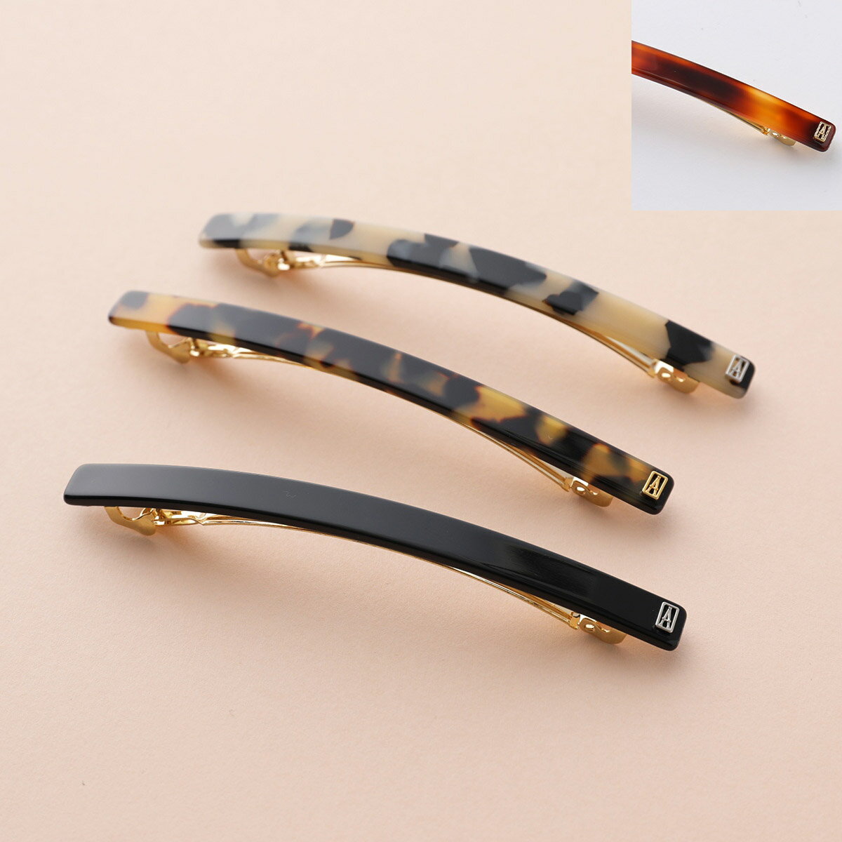 ALEXANDRE DE PARIS アレクサンドル ドゥ パリ バレッタ AA10-1787 レディース 髪留め ヘアアクセサリー スリム カラー4色