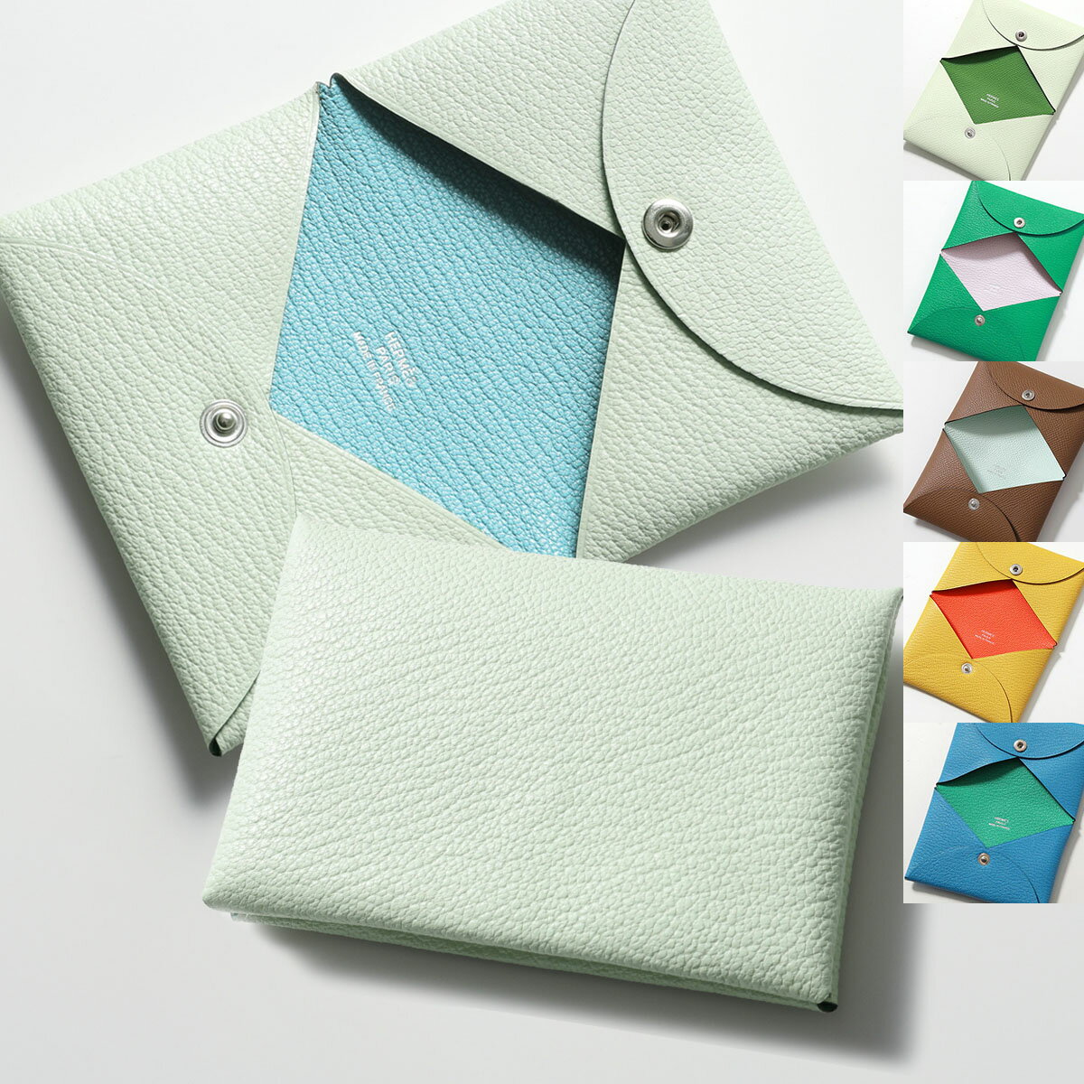 HERMES エルメス カードケース CALVI VERSO カルヴィ ヴェルソ レディース シェーブル レザー バイカラ..