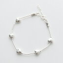 HARPO ハルポ ブレスレット HP01-B heart 7inch レディース ハート ビーズ アクセサリー シルバー