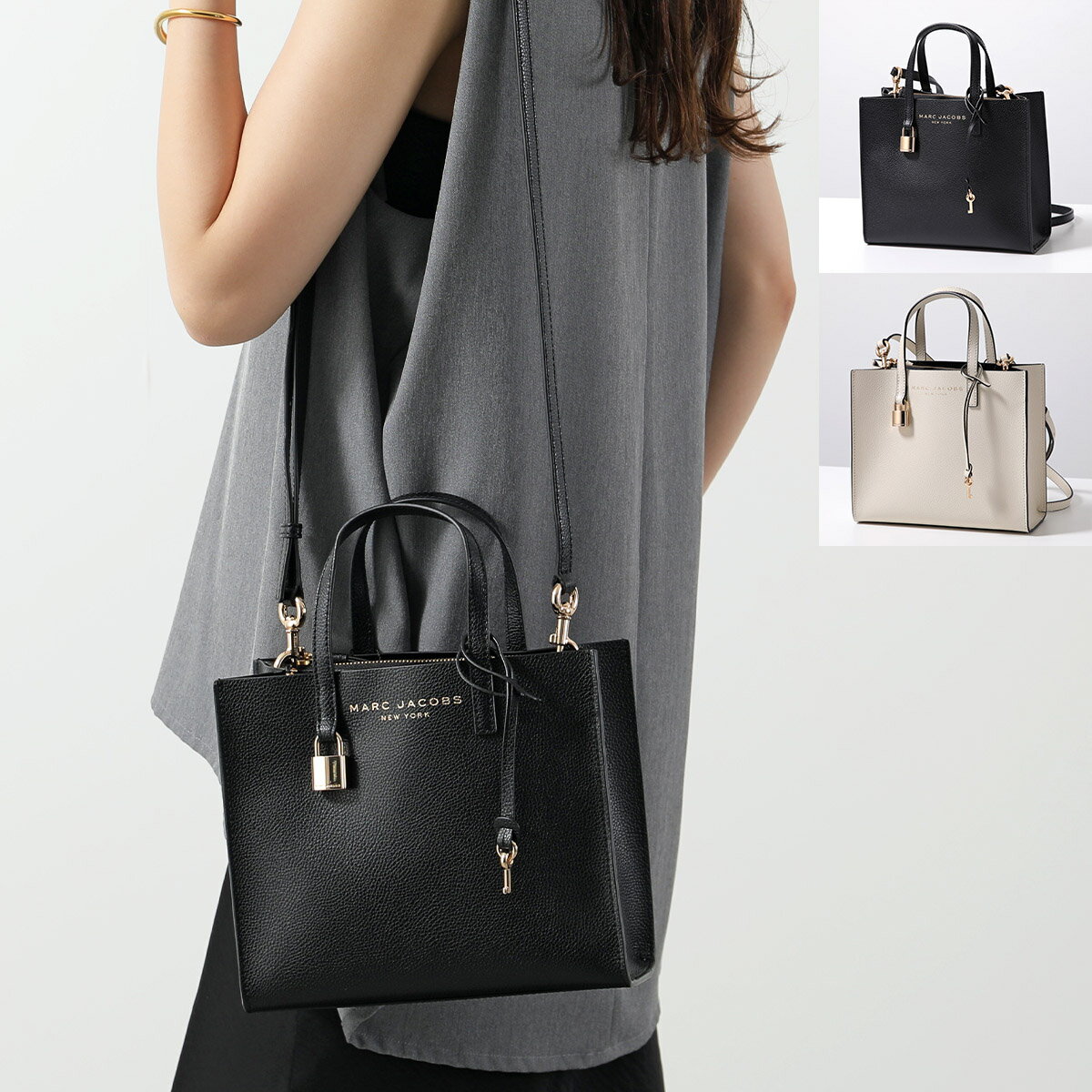 MARC JACOBS 南京錠チャーム付★バケットバッグ M MARC JACOBS 南京錠チャーム付☆バケットバッグ M 南京錠