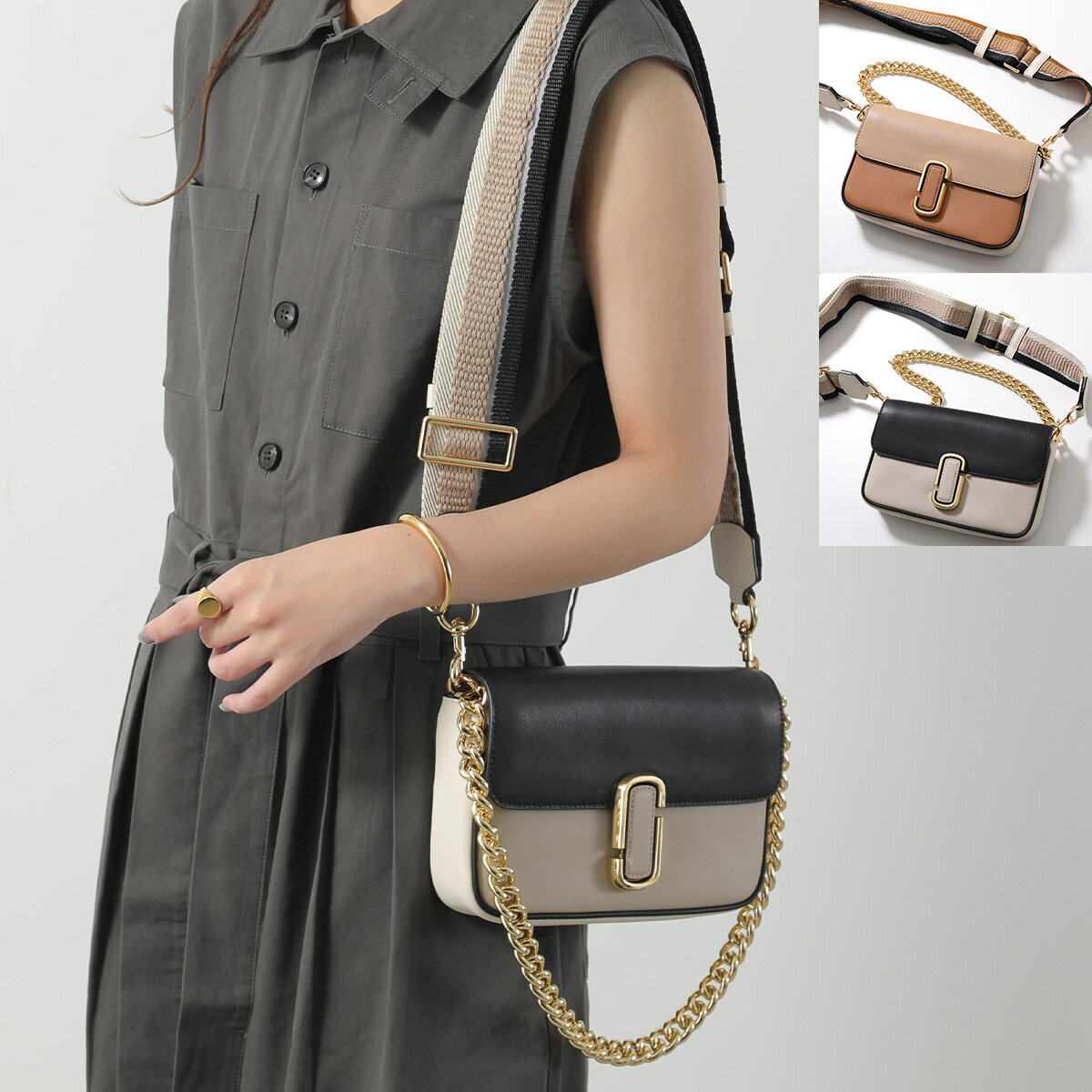 MARC JACOBS マークジェイコブス ショルダーバッグ H966L01PF22 レディース レザー ハンドバッグ チェーン クラッチバッグ ロゴ 鞄 カラー2色