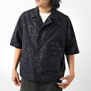 HERMES エルメス 半袖シャツ Fleurs technique short-sleeve overshirt H552300HE メンズ 半袖 オーバーシ...