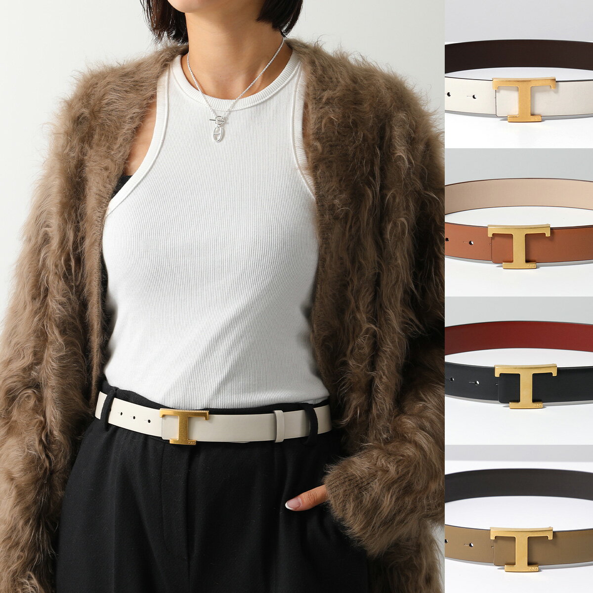 【11/20限定・最大2万円OFFクーポン配布中】TODS トッズ ベルト T TIMELESS Tタイムレス XCWTSB10100RBR レディース レザー リバーシブル カラー5色【dc_kikaku】