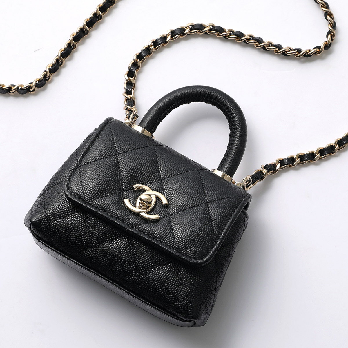 CHANEL シャネル ショルダーバッグ マイクロミニ ココハンドル MATELASSE マトラッセ AP4245 B05061 レディース キャビアスキン チェーン アクセサリーバッグ ココマーク ミニ財布 鞄 94305【dc_kikaku】のサムネイル