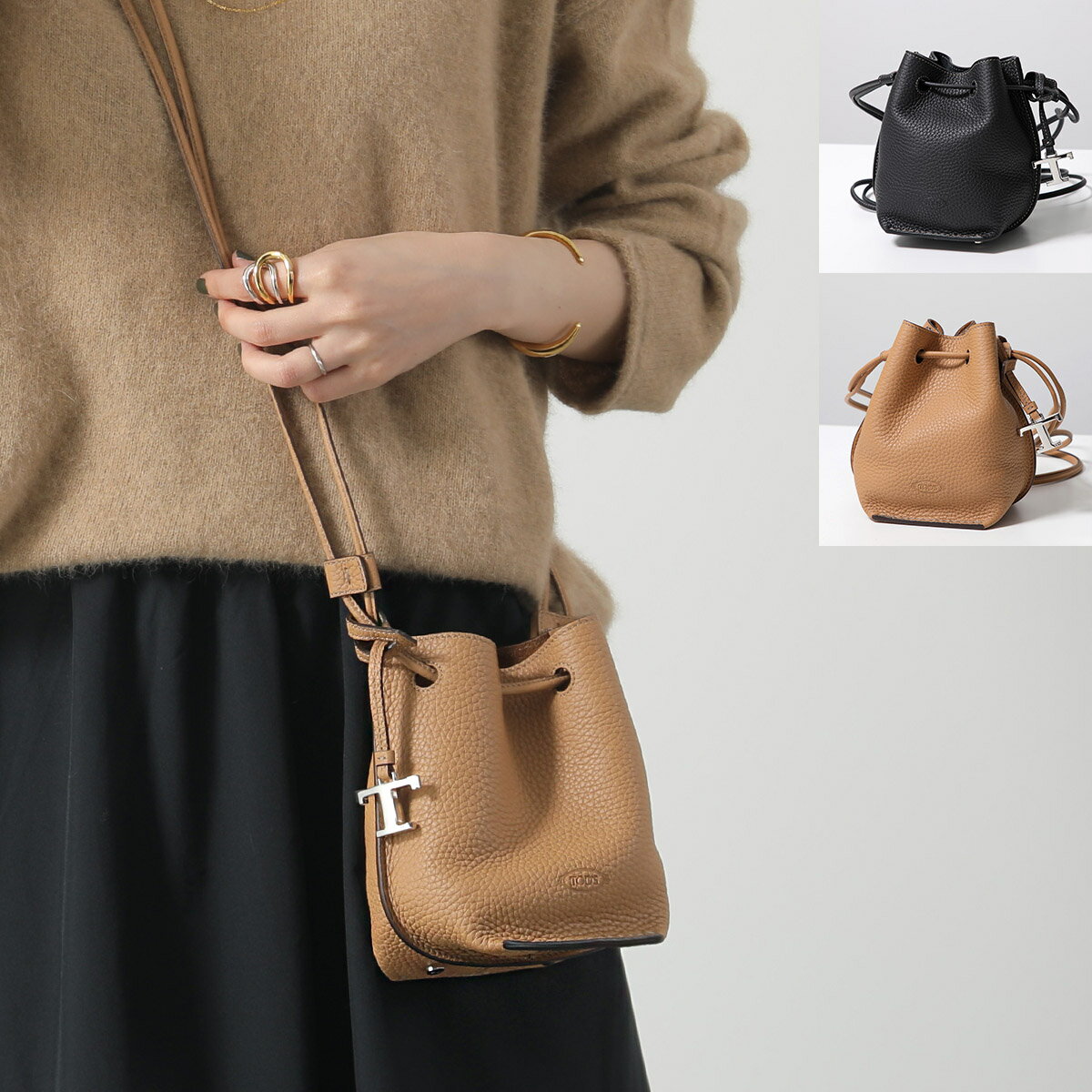 TODS トッズ ショルダーバッグ T TIMELESS Tタイムレス XBWBUZT0000WNT レディース レザー バケットバッグ マイクロ 鞄 カラー2色 XBWBUZT0000WNTB999のサムネイル