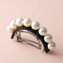 ALEXANDRE DE PARIS アレクサンドル ドゥ パリ バレッタ ADM-16919-04 レディース ヘアピン パール アーチ型 髪留め ヘアアクセサリー N2-NOIR