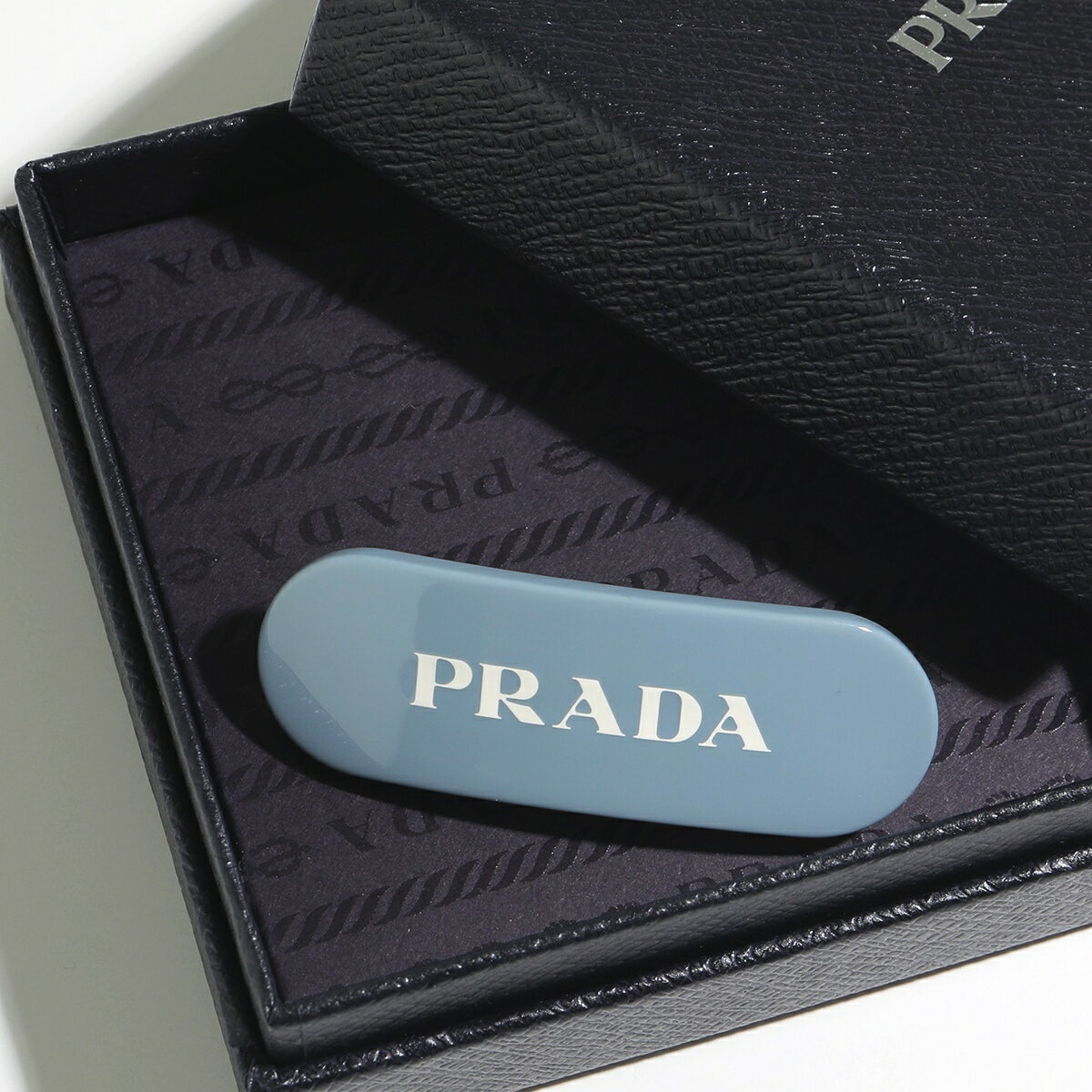 PRADA プラダ バレッタ 1IF108 2CLP レディース ヘアクリップ 髪留め プラスチック ロゴ ヘアアクセサリー F0076/CELESTE【dc_kikaku】