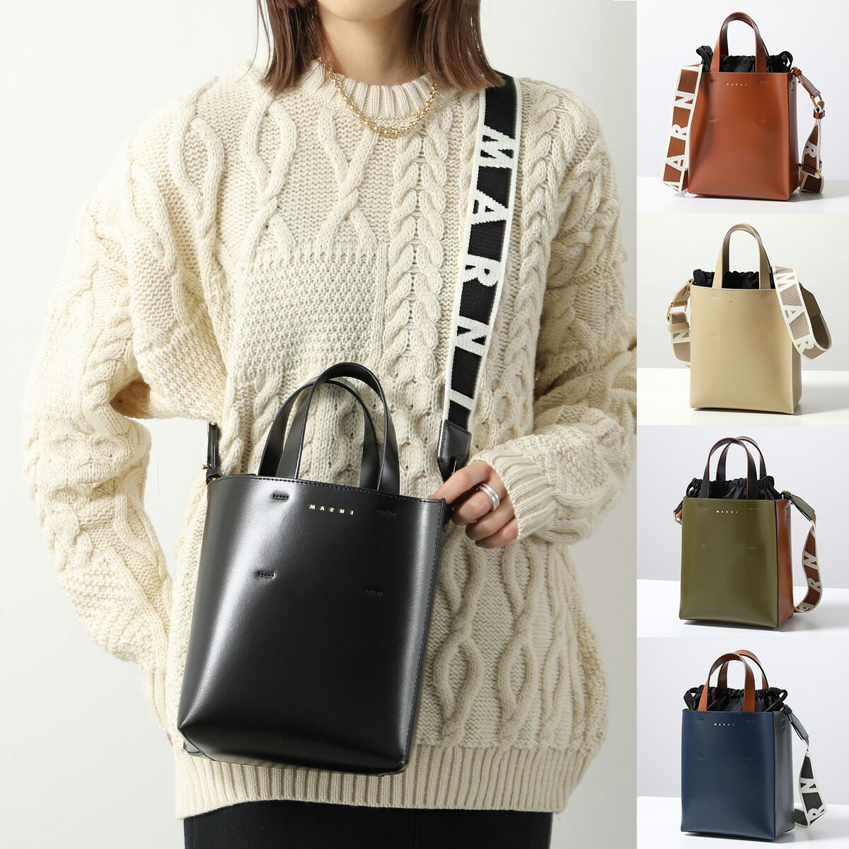 MARNI 巾着型ショルダーバッグ 　美品 楽天市場】巾着 バッグ（ブランドマルニ）（トートバッグ