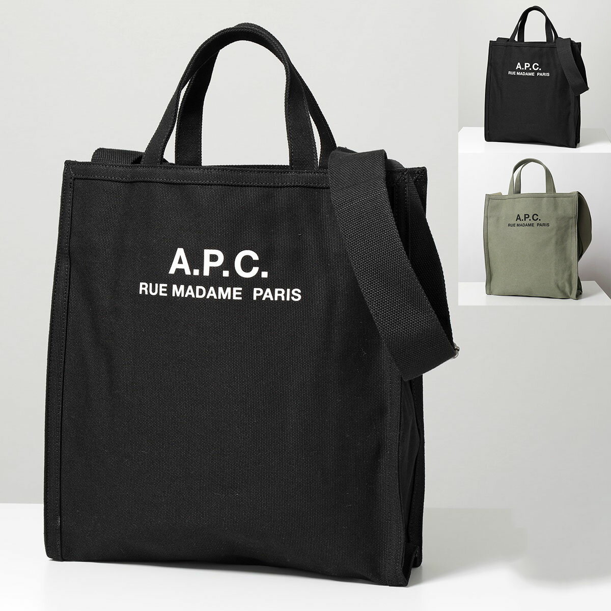 APC A.P.C. アーペーセー トートバッグ cabas recuperation CODBM H61318 メンズ キャンバス ロゴ ショッピングバッグ ショルダーバッグ 鞄 カラー2色のサムネイル