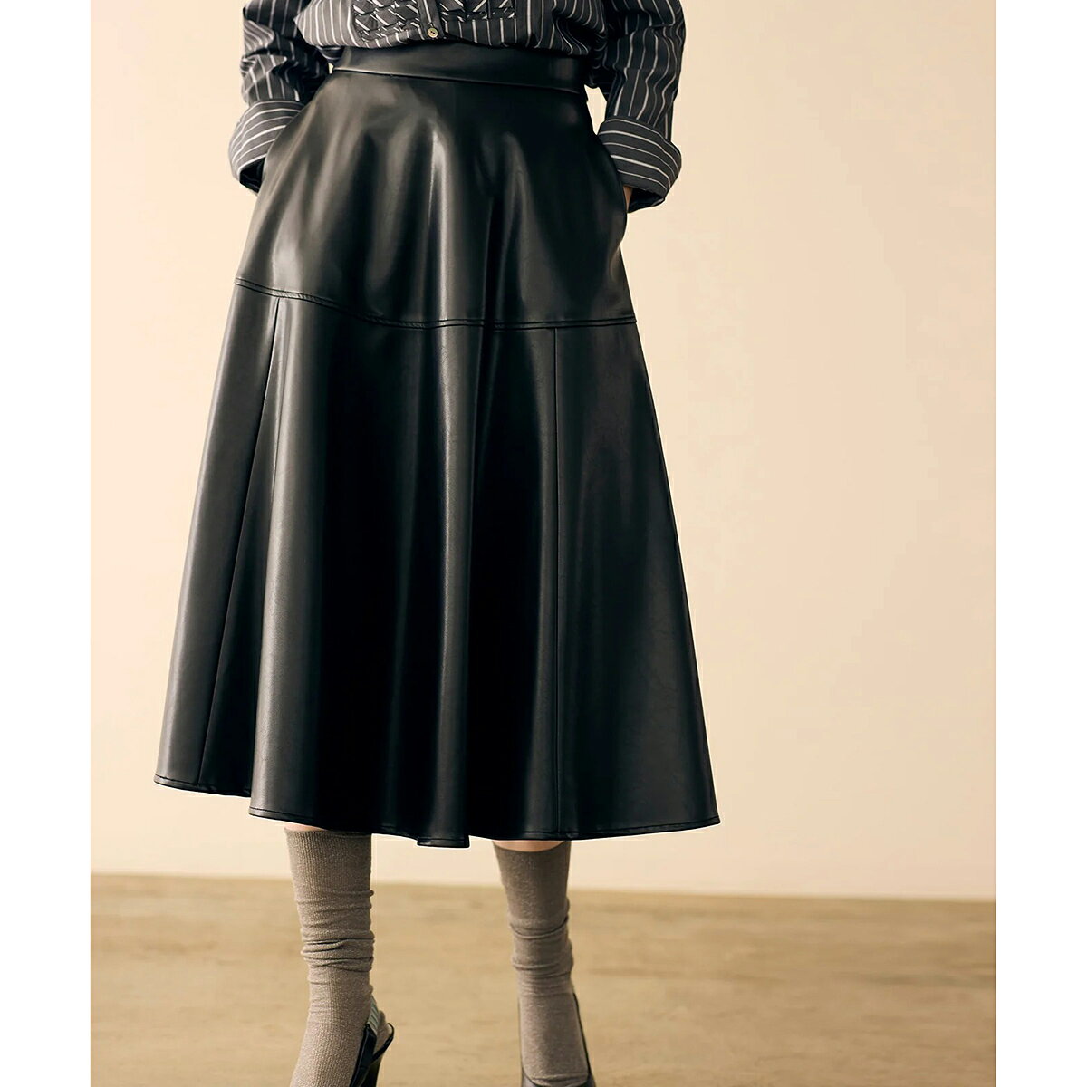 MARILYN MOON �ޥ���ࡼ�� �ե쥢�������� soft eco-leather circular skirt 4253-128 ��ǥ����� �����쥶�� �ߥǥ��� ���顼2����po_jyuuu�� ��flat_price��