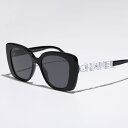 CHANEL シャネル サングラス 5422B スクエア型 バタフライ型 フルリム セルフレーム CCマーク ココマーク ストラス装飾 アイウェア 1026S4/BLACK