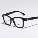 CHANEL シャネル メガネ CH3451B レディース スクエア型 ウェリントン型 フルリム セルフレーム CCロゴ クリスタル 黒縁 めがね ダテ 伊達メガネ アイウェア C622/BLACK