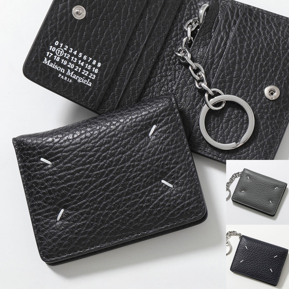 MAISON MARGIELA メゾンマルジェラ カードケース S56UI0128 P4455 メンズ レザー キーリング付き パスケース カラー2色 S56UI0128P4455T8013