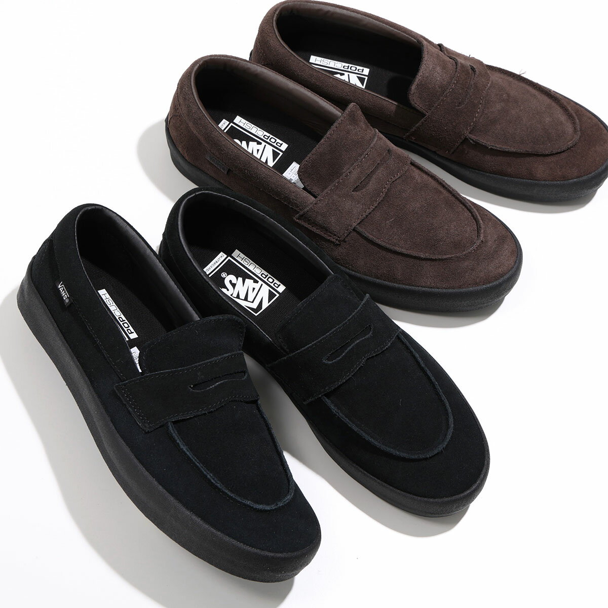 VANS ヴァンズ スリッポン Skate Loafer スケート ローファー VN000VA メンズ コイン スウェード 厚底 プラットフォーム ロゴ シューズ 靴 カラー2色