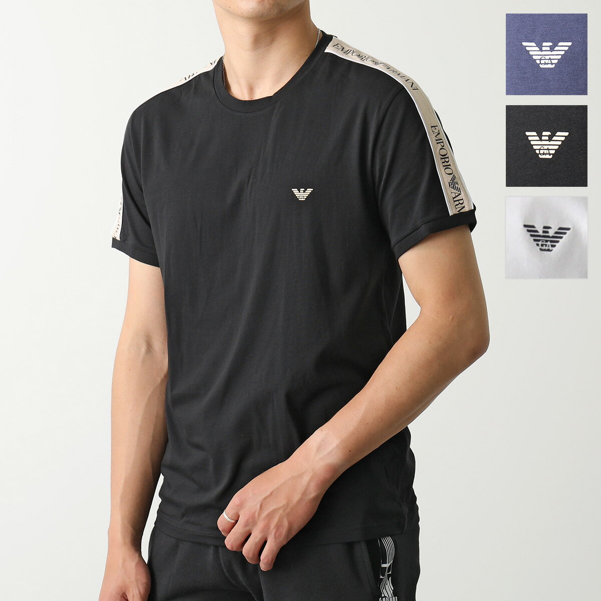 EMPORIO ARMANI UNDERWEAR エンポリオアルマーニ Tシャツ 111890 3R717 メンズ 半袖 カットソー イーグルロゴT ストレッチ...