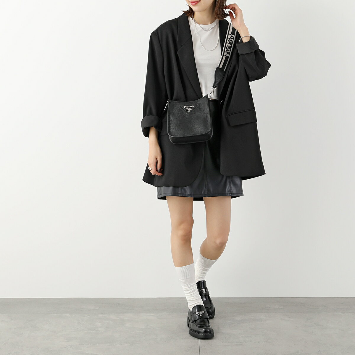 PRADA プラダ ショルダーバッグ 1BH191 2DKV レディース VIT.DAINO SOFT レザー メ...