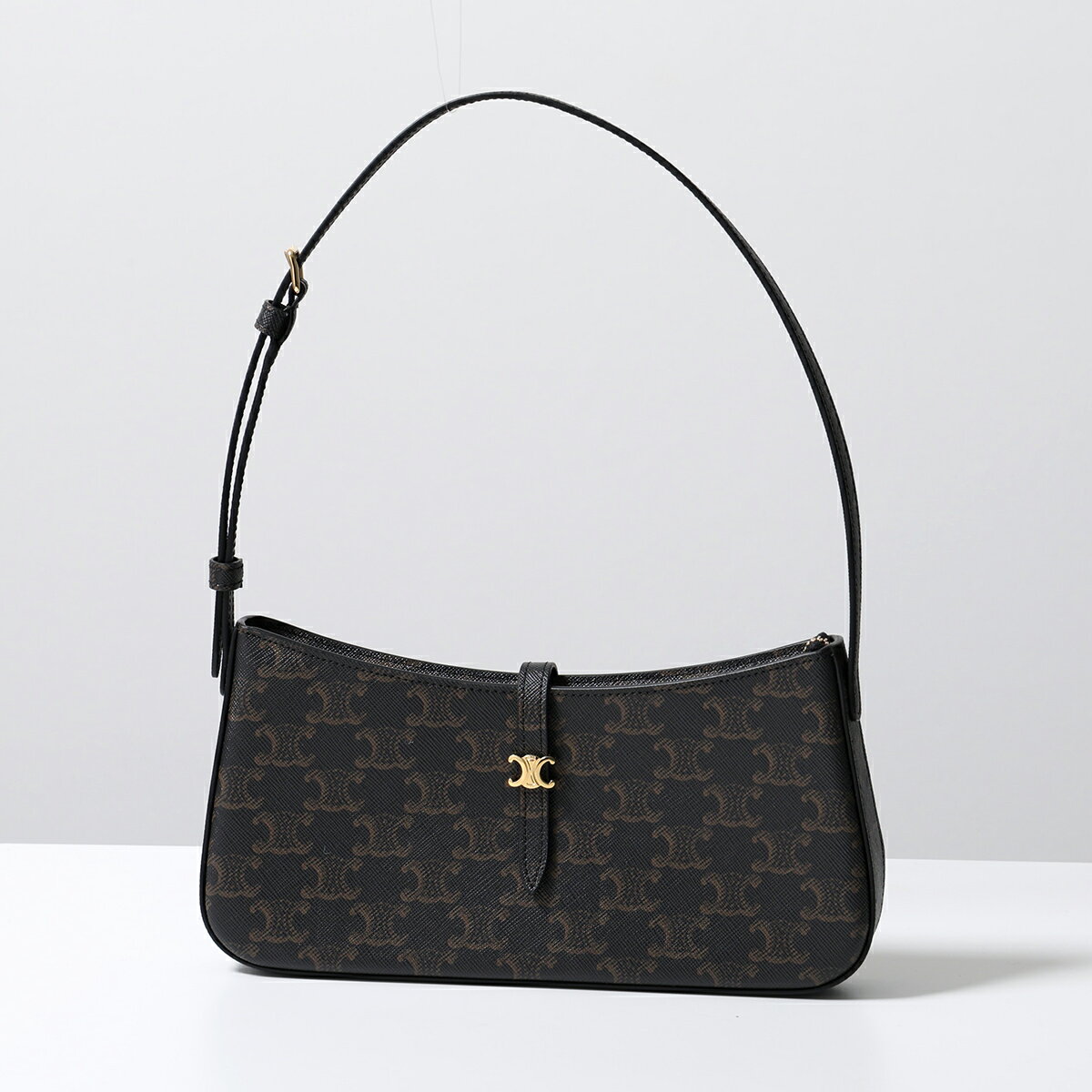 Rakuten - CELINE セリーヌ ハンドバッグ TINA ティナ 123052DQW.38NO レディース トリオンフキャンバス レザー ショルダーバッグ 鞄 Black