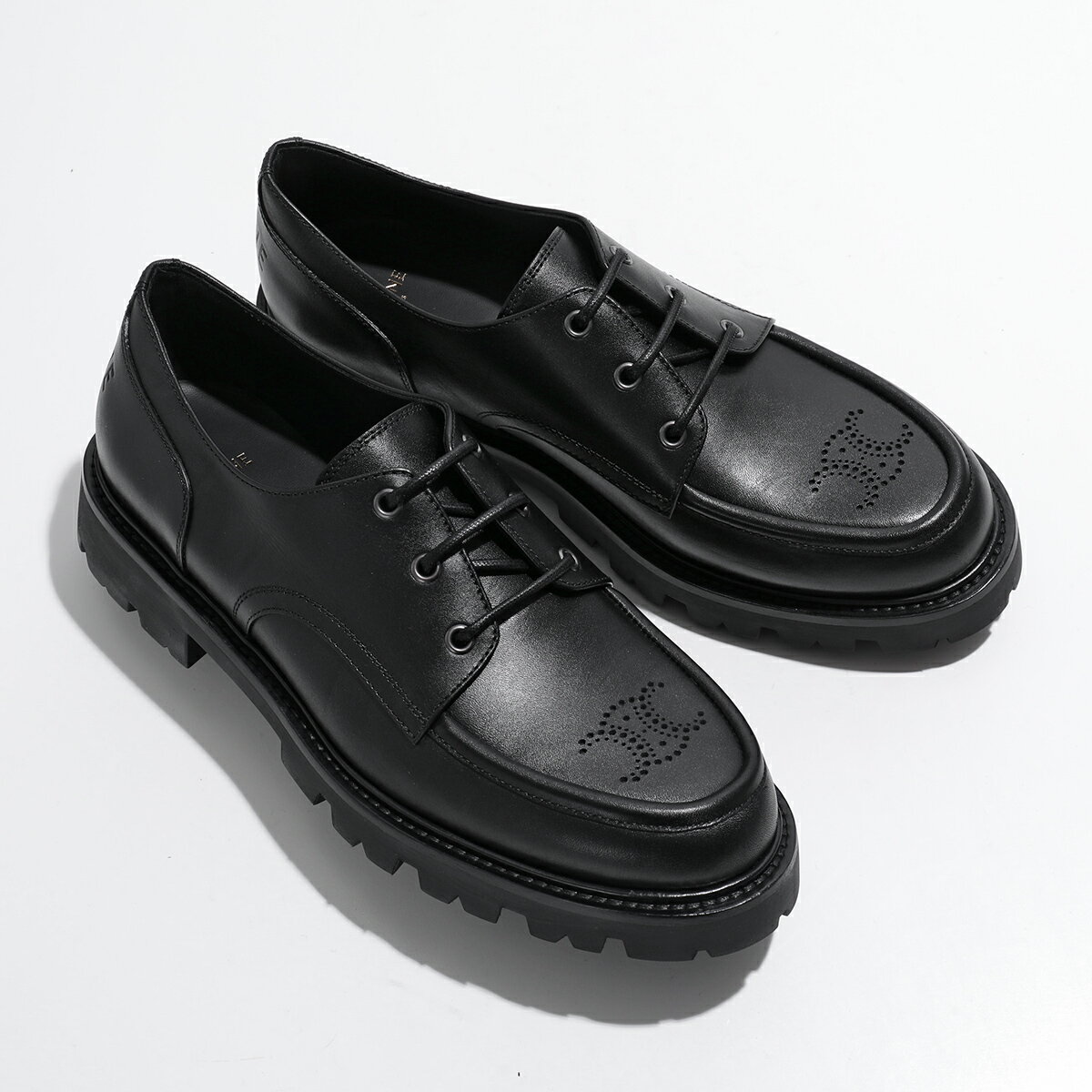 CELINE セリーヌ ダービーシューズ MARGARET マーガレット 364393579C.38NO メンズ トリオンフ ロゴ レザー シューズ 革靴 BLACK