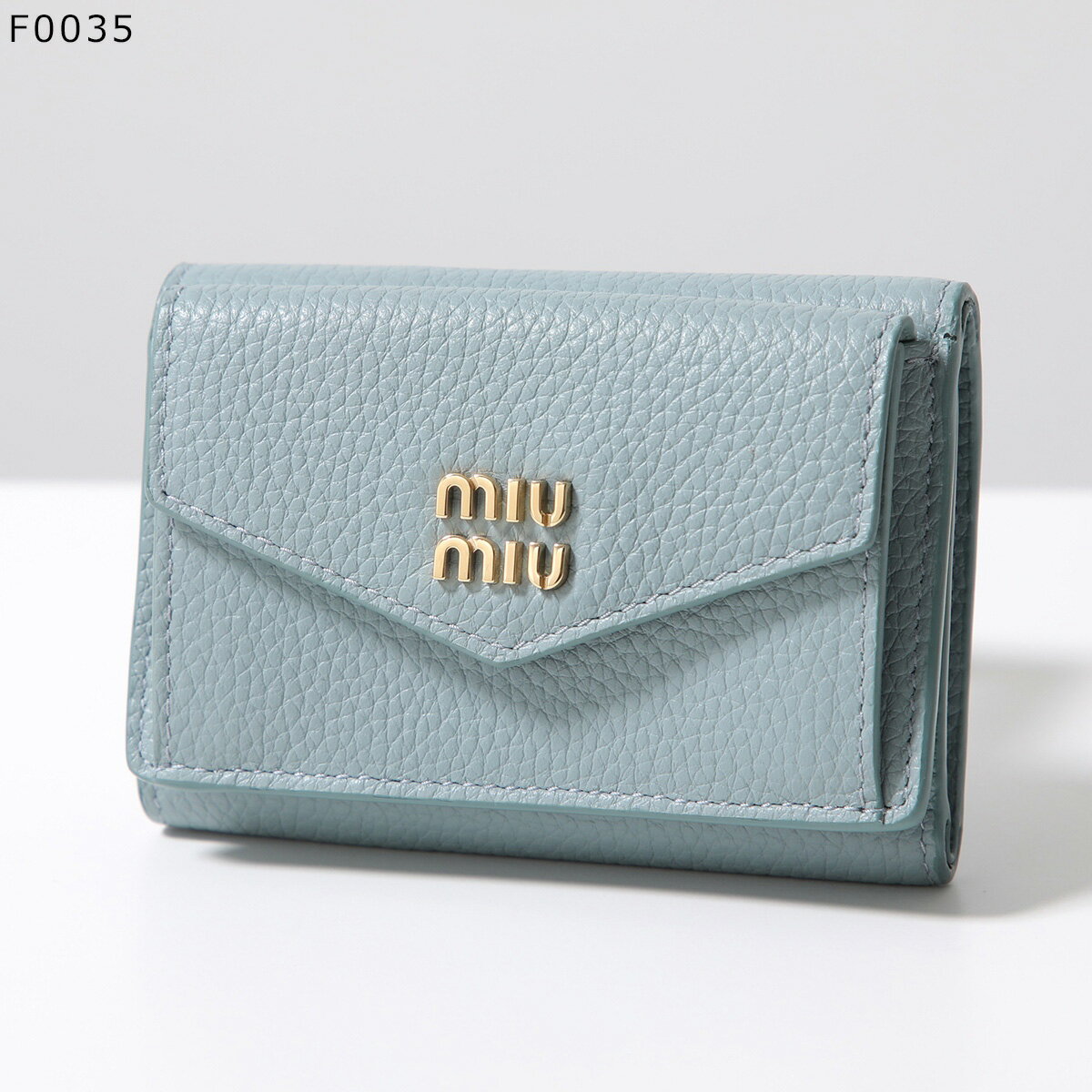 【11/14-11/16限定・最大2万円OFFクーポン配布中】MIUMIU ミュウミュウ 三つ折り財布 5MH021 ADT7 レディース ヴィッテロダイノレザー ロゴ ミニ財布 カラー4色