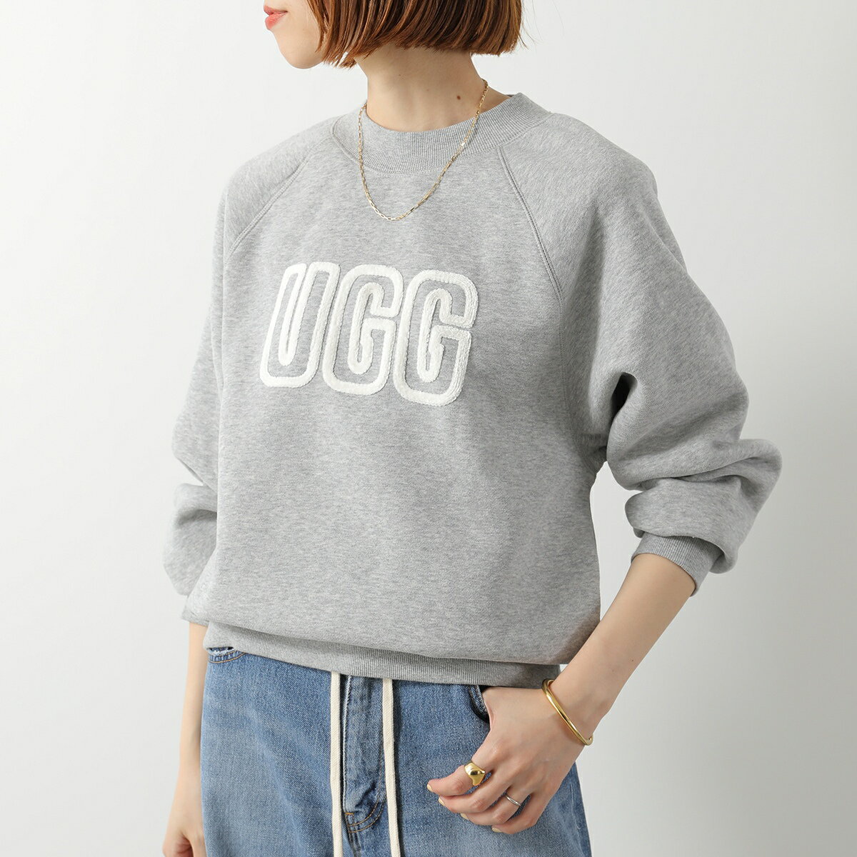 UGG アグ スウェットシャツ Logo Crewneck ロゴ クルーネック 1171477 レディーストレーナー スウェット 裏起毛 長袖 GRHEのサムネイル