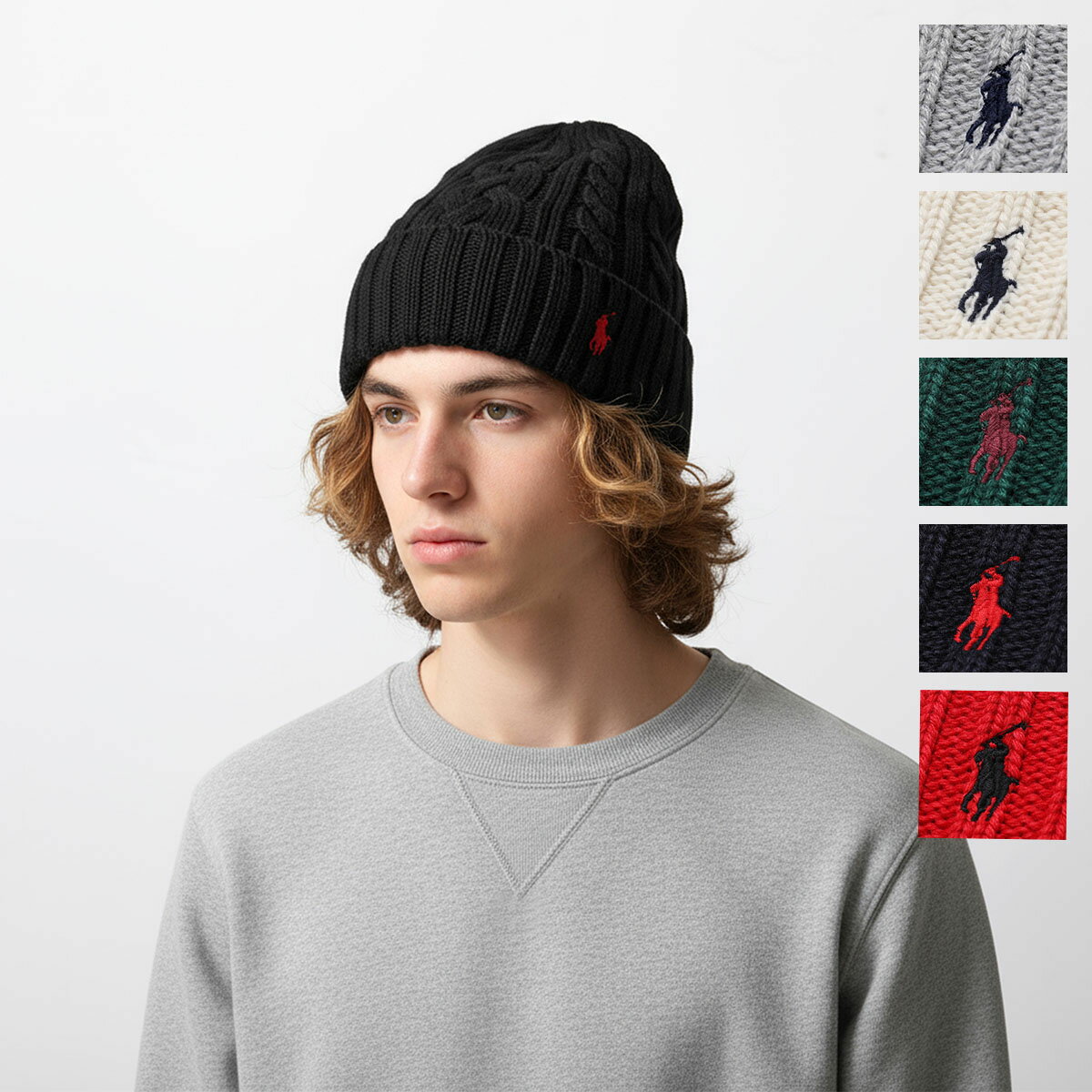 Polo Ralph Lauren ポロラルフローレン ニット帽 PC1432 メンズ ビーニー ニットキャップ ポニー刺繍 ケーブル リブ 帽子 カラー6色