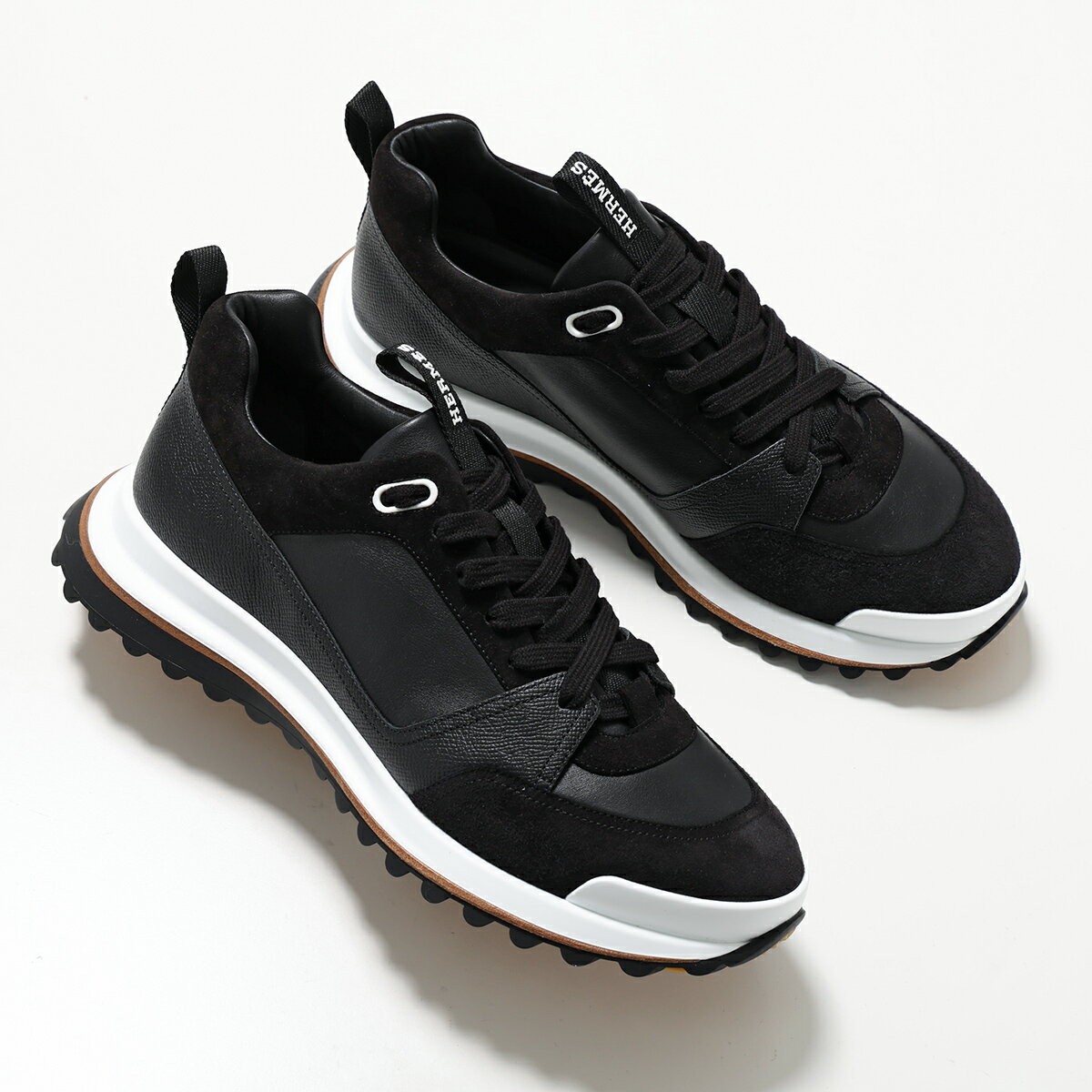 HERMES エルメス スニーカー リーダー Leader エプソン × シェーヴル・ヴェロア H251933ZH メンズ ロー..