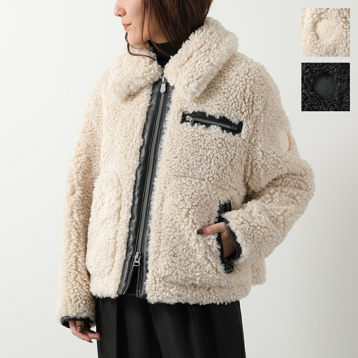 SAVE THE DUCK セイブザダック フェイクファージャケット HESTER D32515W CURL レディース エコダウン 異素材切替 ロゴ カラー2色