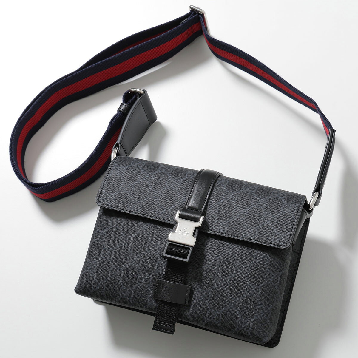 GUCCI - GUCCI グッチ ショルダーバッグ 816953 FAD8C メンズ GGスプリーム ロゴ クロスボディ ウェブ ストライプ 鞄 1049/GG-BLACK【dc_kikaku】