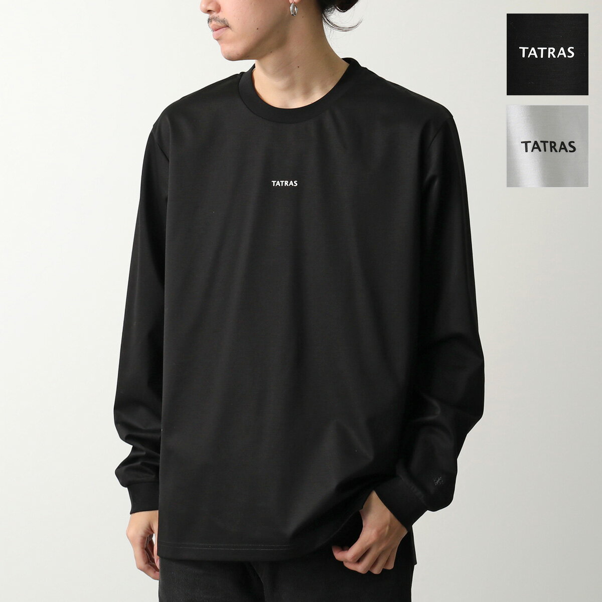 TATRAS タトラス Tシャツ SCILLATO スシラット MJXA0211083588 メンズ 長袖 カットソー クルーネック コットンジャージー ちびロゴT リラックスフィット カラー2色【dc_kikaku】