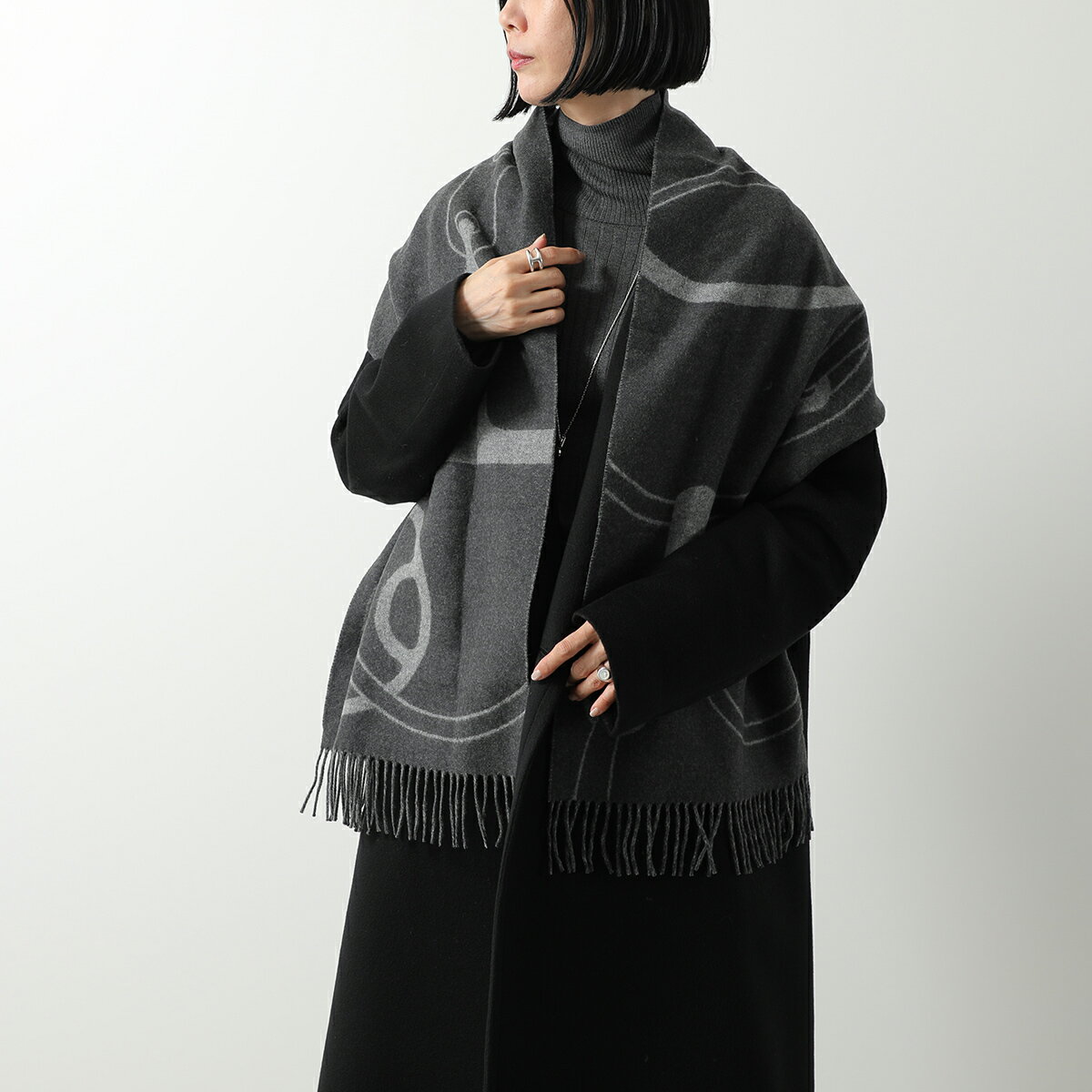 【6/10～6/11-1:59限定・ポイント2倍】 HERMES エルメス マフラー 170×40 メタル ...
