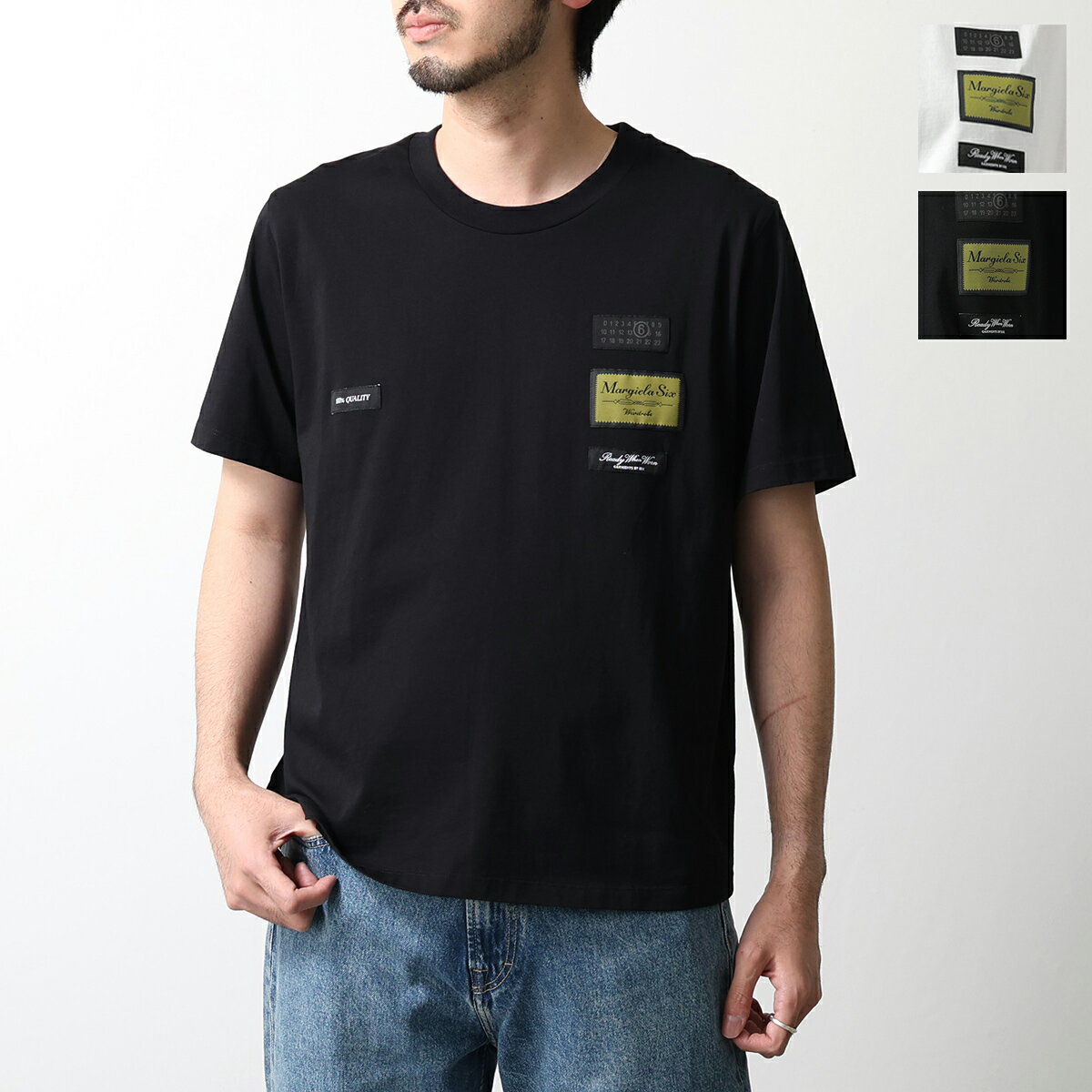 Rakuten - MM6 エムエムシックス メゾンマルジェラ Tシャツ SH0GC0069 S24311 メンズ 半袖 カットソー ラベルパッチ クルーネック コットン カラー2色