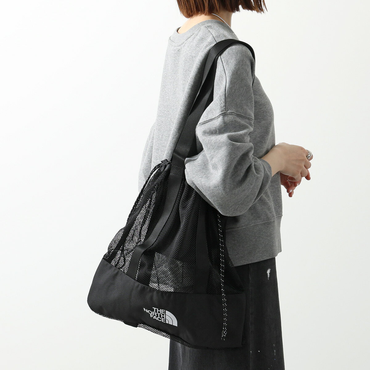 Rakuten - THE NORTH FACE ザノースフェイス トートバッグ ホワイトレーベル WL Mesh Bag メッシュ NN2PQ17J レディース 巾着 ロゴ 鞄 BLK/Black