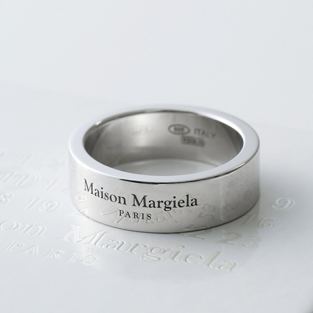 MAISON MARGIELA メゾンマルジェラ リング SM1UQ0124 P8865 メンズ ロゴ ワイド 0.6MM アクセサリー シルバー925 silver925 指輪 102