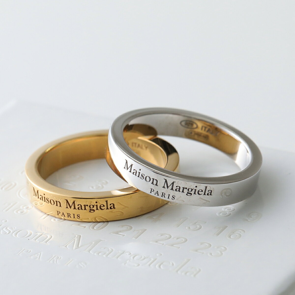 Rakuten - MAISON MARGIELA メゾンマルジェラ リング SM1UQ0123 P8865 メンズ ロゴ 0.4MM アクセサリー シルバー925 silver925 指輪 カラー2色